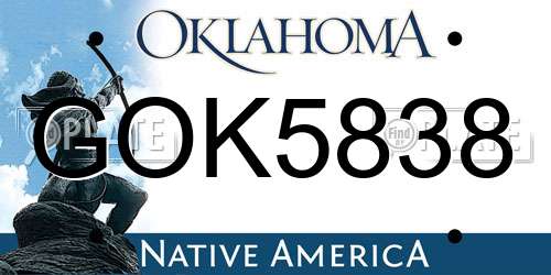 GOK5838 Oklahoma License Plate