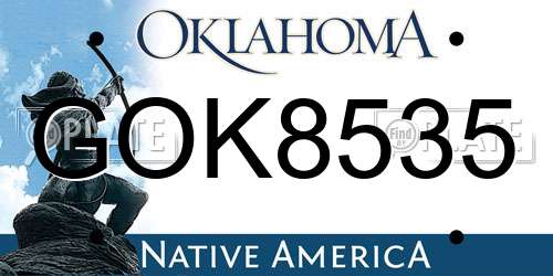GOK8535 Oklahoma License Plate