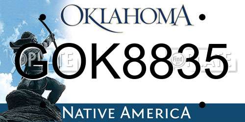 GOK8835 Oklahoma License Plate