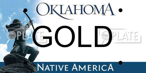 GOLD Oklahoma License Plate