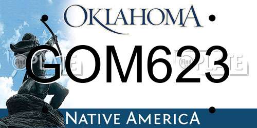 GOM623 Oklahoma License Plate