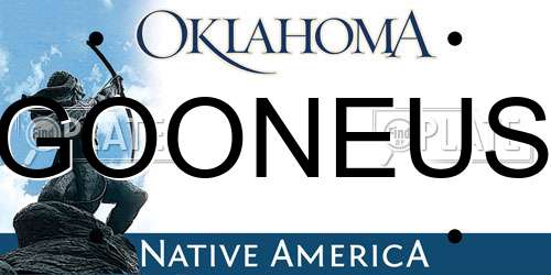 GOONEUS Oklahoma License Plate