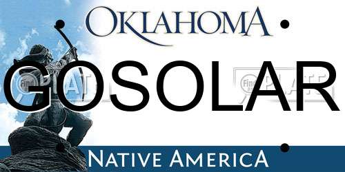 GOSOLAR Oklahoma License Plate
