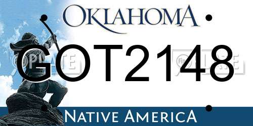 GOT2148 Oklahoma License Plate
