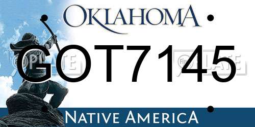 GOT7145 Oklahoma License Plate
