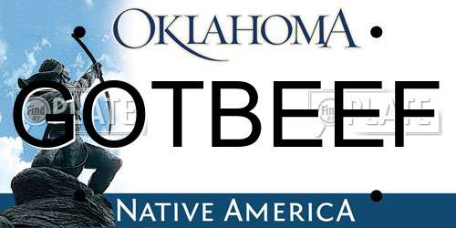 GOTBEEF Oklahoma License Plate