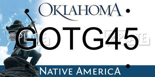 GOTG45 Oklahoma License Plate