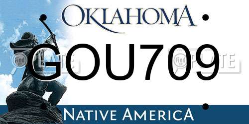 GOU709 Oklahoma License Plate