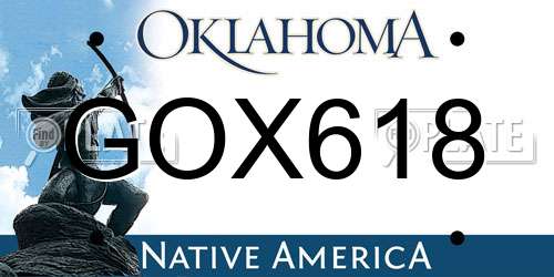 GOX618 Oklahoma License Plate