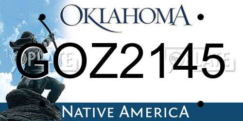 GOZ2145 Oklahoma License Plate