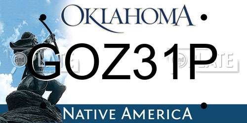 GOZ31P Oklahoma License Plate