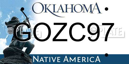 GOZC97 Oklahoma License Plate