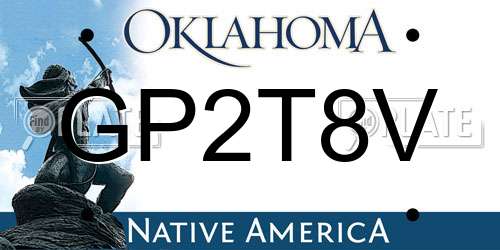 GP2T8V Oklahoma License Plate