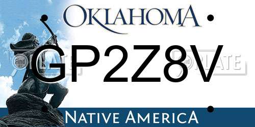 GP2Z8V Oklahoma License Plate