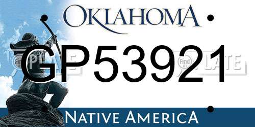 GP53921 Oklahoma License Plate
