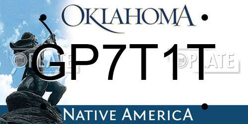 GP7T1T Oklahoma License Plate
