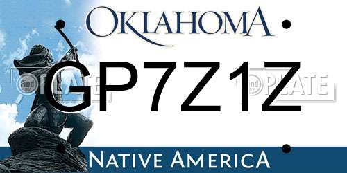 GP7Z1Z Oklahoma License Plate