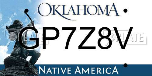 GP7Z8V Oklahoma License Plate