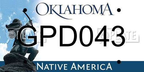 GPD043 Oklahoma License Plate