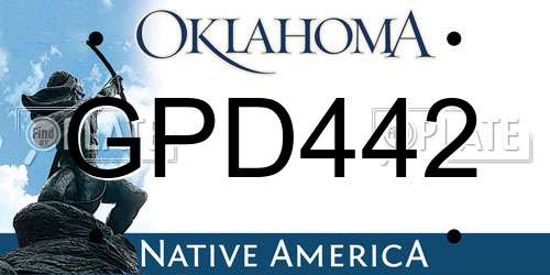GPD442 Oklahoma License Plate