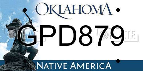 GPD879 Oklahoma License Plate