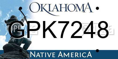 GPK7248 Oklahoma License Plate