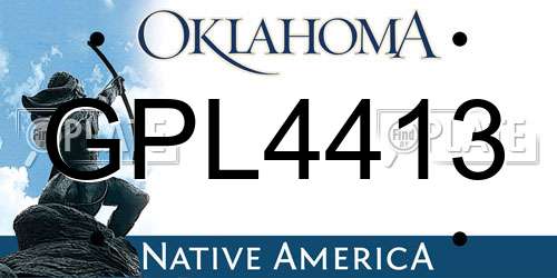 GPL4413 Oklahoma License Plate