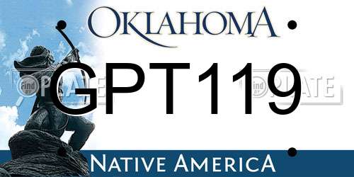 GPT119 Oklahoma License Plate