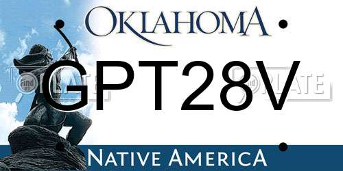 GPT28V Oklahoma License Plate