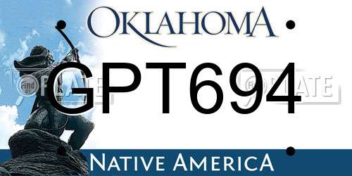 GPT694 Oklahoma License Plate