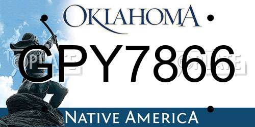 GPY7866 Oklahoma License Plate