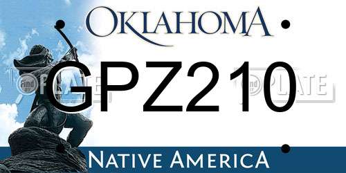 GPZ210 Oklahoma License Plate
