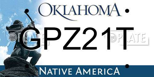 GPZ21T Oklahoma License Plate