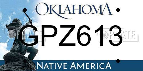 GPZ613 Oklahoma License Plate