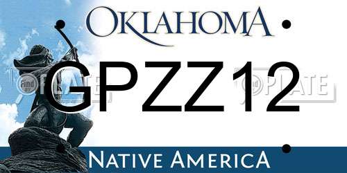 GPZZ12 Oklahoma License Plate