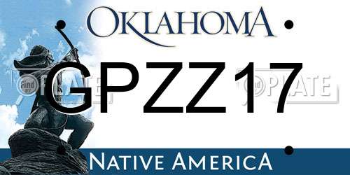 GPZZ17 Oklahoma License Plate
