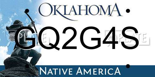 GQ2G4S Oklahoma License Plate