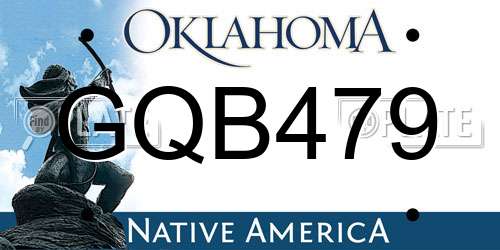 GQB479 Oklahoma License Plate