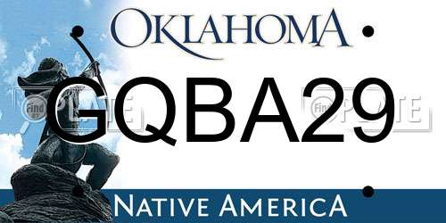 GQBA29 Oklahoma License Plate