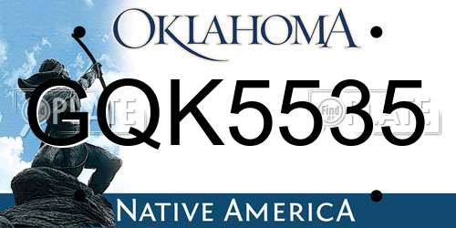 GQK5535 Oklahoma License Plate