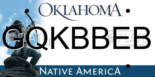 GQKBBEB Oklahoma License Plate
