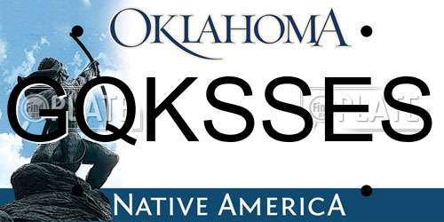 GQKSSES Oklahoma License Plate