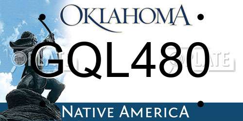 GQL480 Oklahoma License Plate