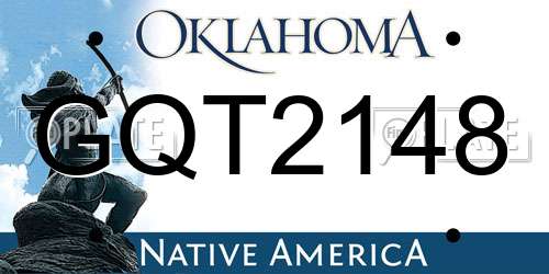 GQT2148 Oklahoma License Plate