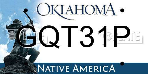 GQT31P Oklahoma License Plate