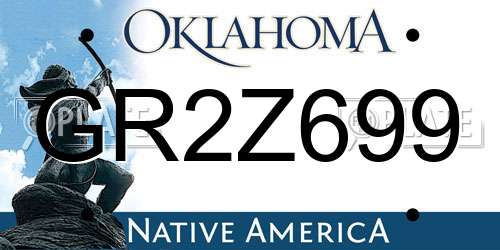 GR2Z699 Oklahoma License Plate