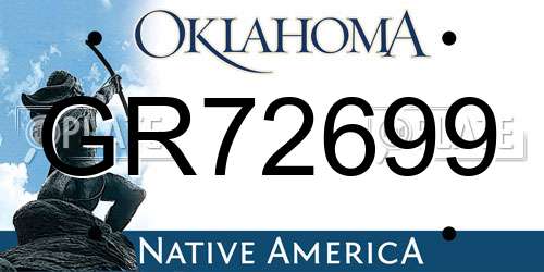 GR72699 Oklahoma License Plate