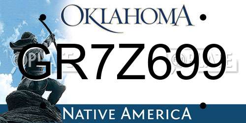 GR7Z699 Oklahoma License Plate
