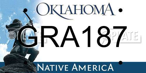 GRA187 Oklahoma License Plate