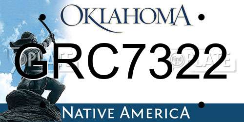 GRC7322 Oklahoma License Plate